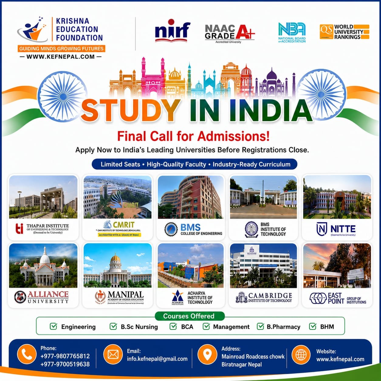 Study in India 2026: Final Admission Opportunity for Nepalese Students